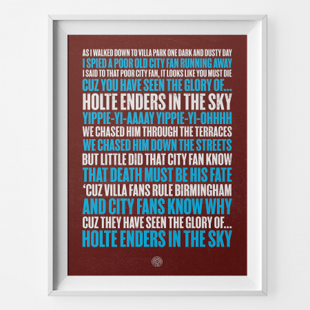 Aston Villa Holtenders Football Song Print