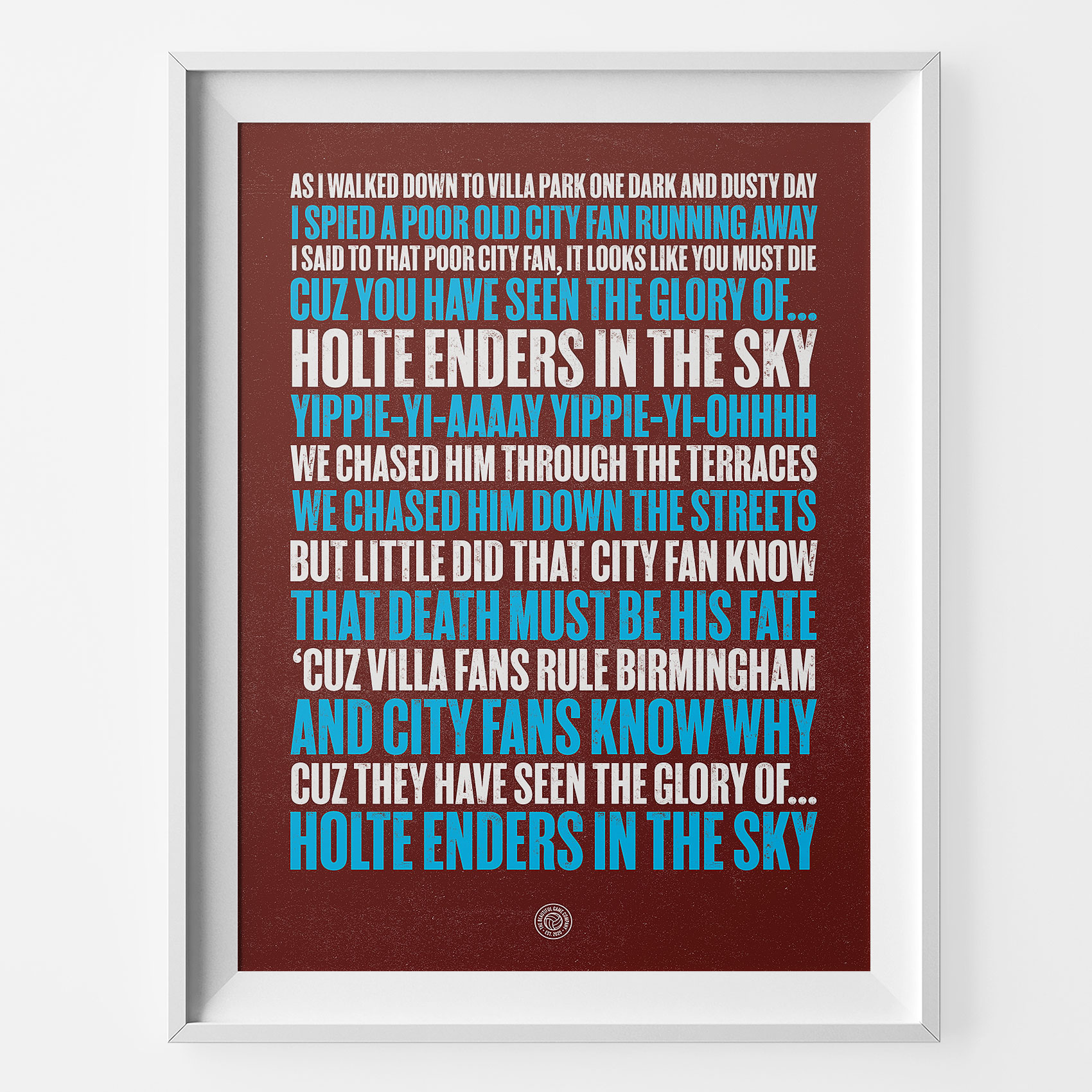 Aston Villa Holtenders Football Song Print