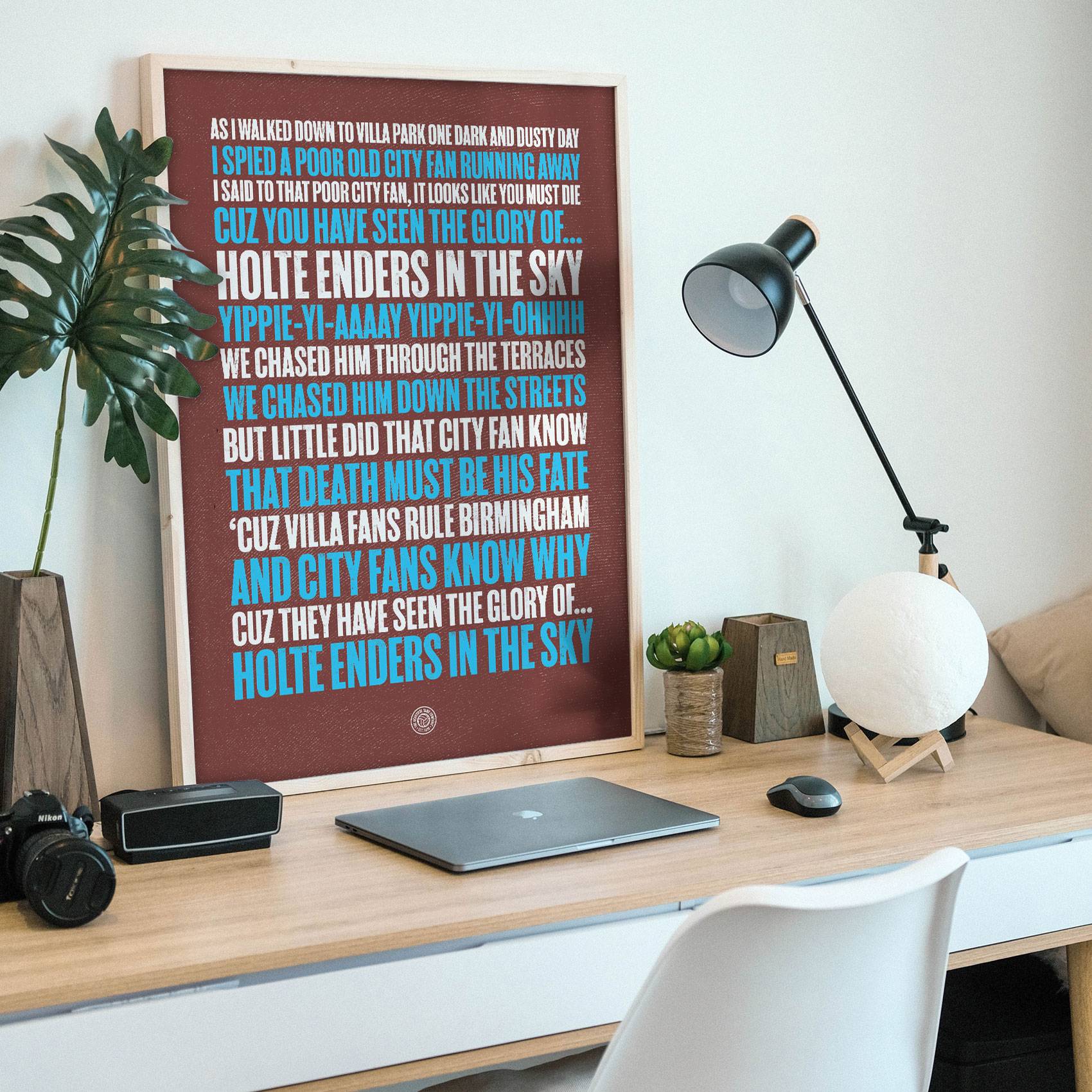 Aston Villa Holtenders Football Song Print