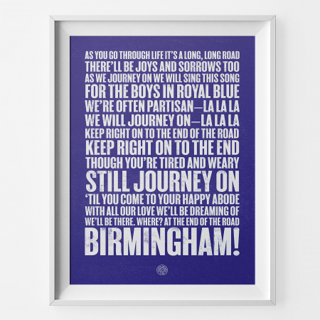 Birmingham City Long Road Football Song Print