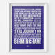 Birmingham City Long Road Football Song Print