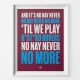 Burnely Never Football Song Print