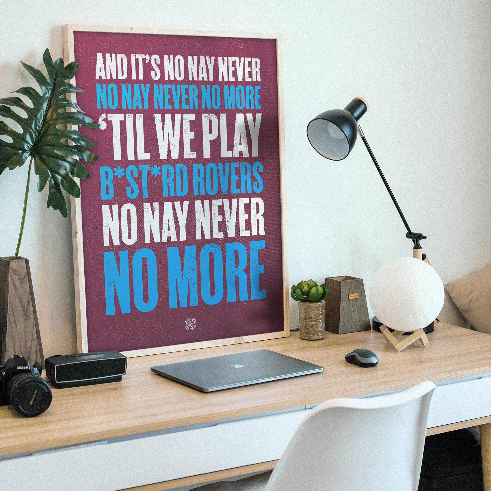 Burnely Never Football Song Print