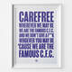 Chelsea Carefree Football Song Print