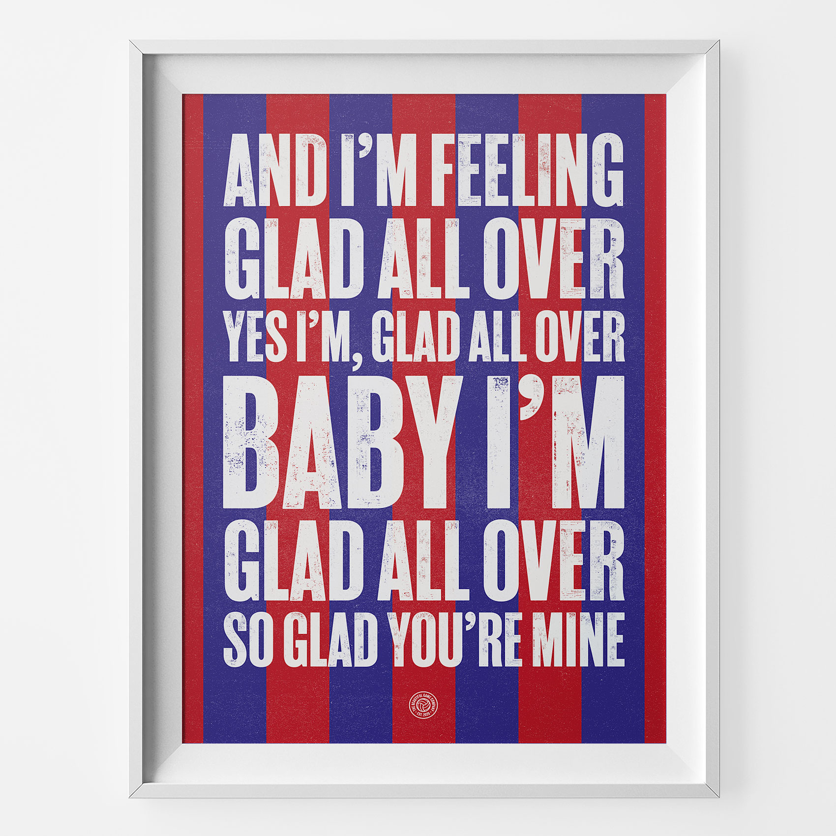 Crystal Palace Glad All Over Football Song Print