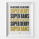 Derby Super Rams Football Song Print