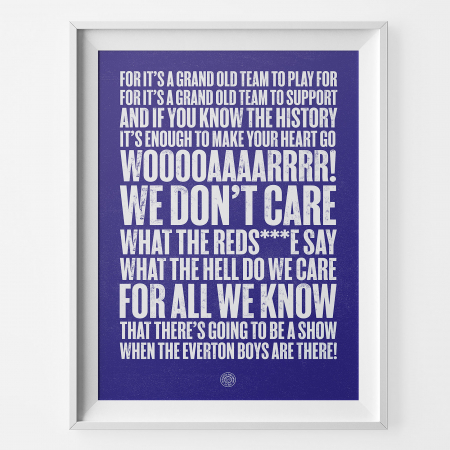 Everton Grand Old Team Football Song Print