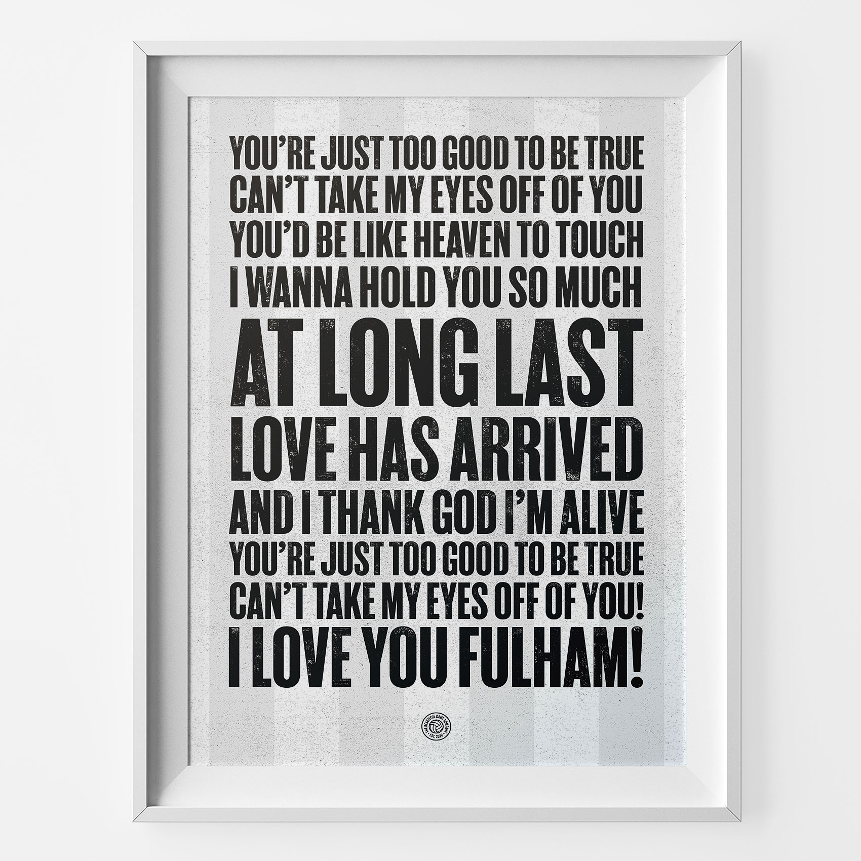 Fulham Eyes off You Football Song Print