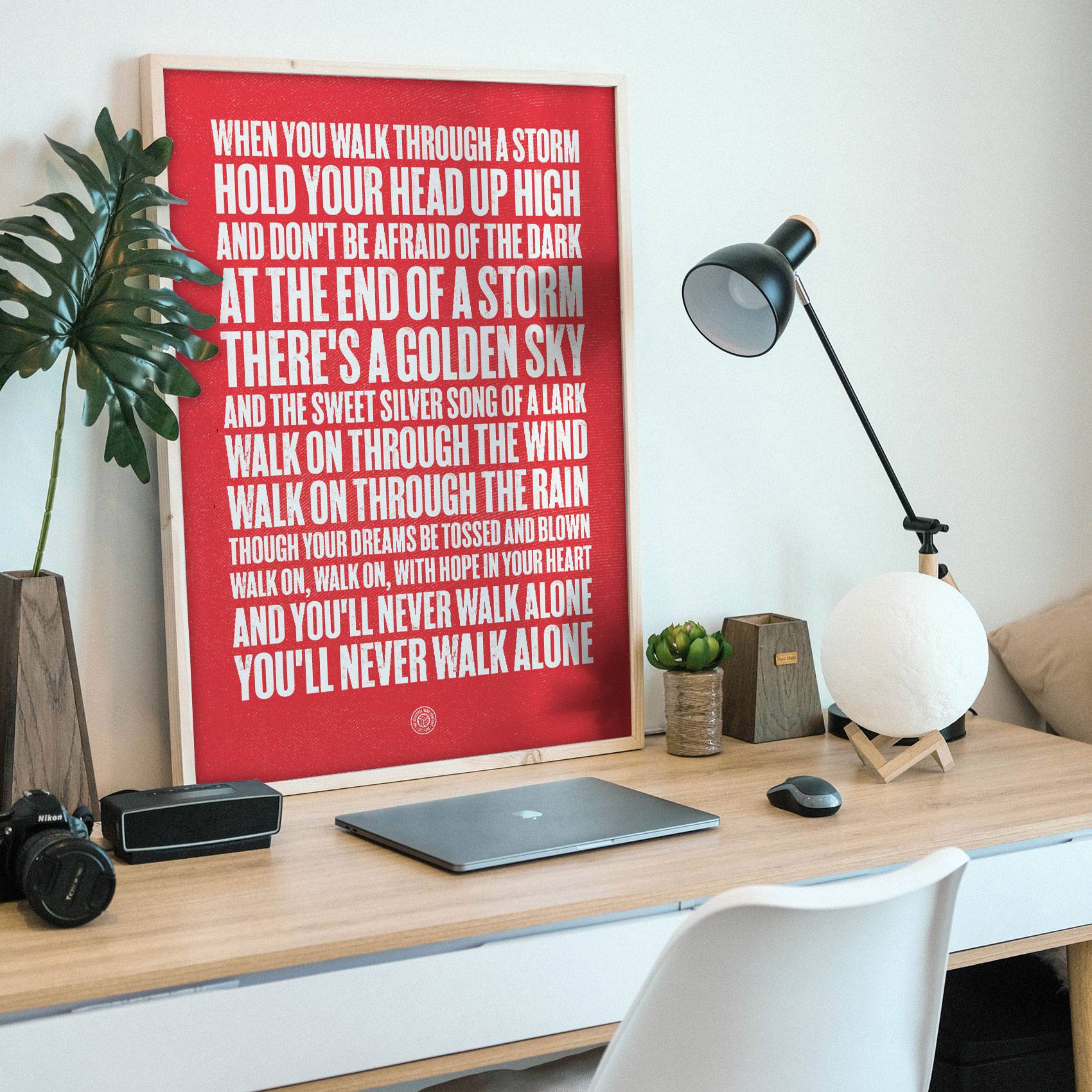 Liverpool Never Walk Alone Football Song Print