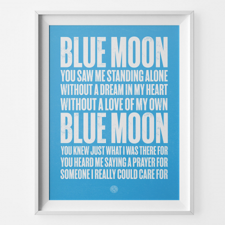 Manchester City Blue Moon Football Song Print