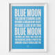 Manchester City Blue Moon Football Song Print