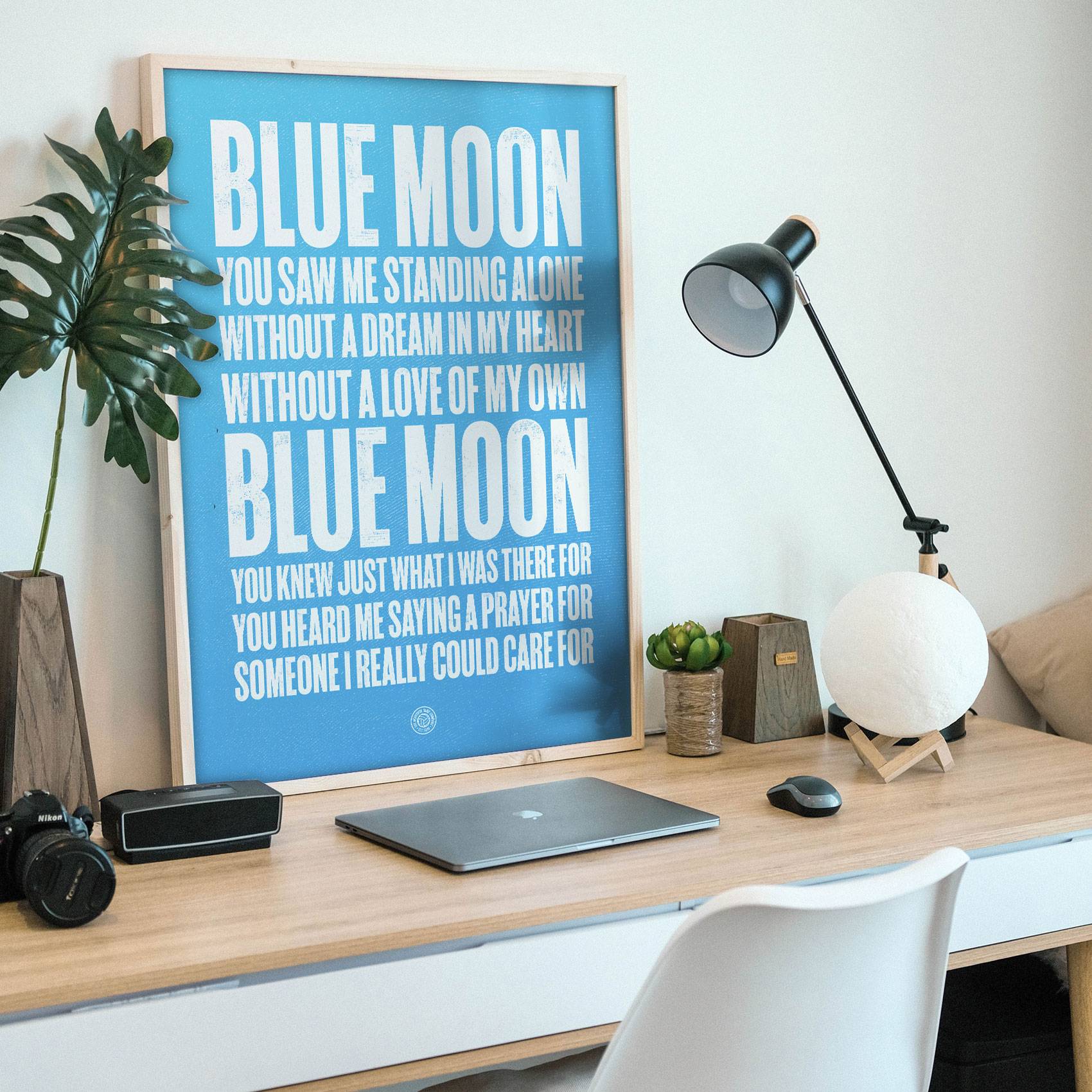 Manchester City Blue Moon Football Song Print