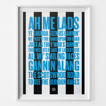 Newcastle United Blaydon Races Football Song Print