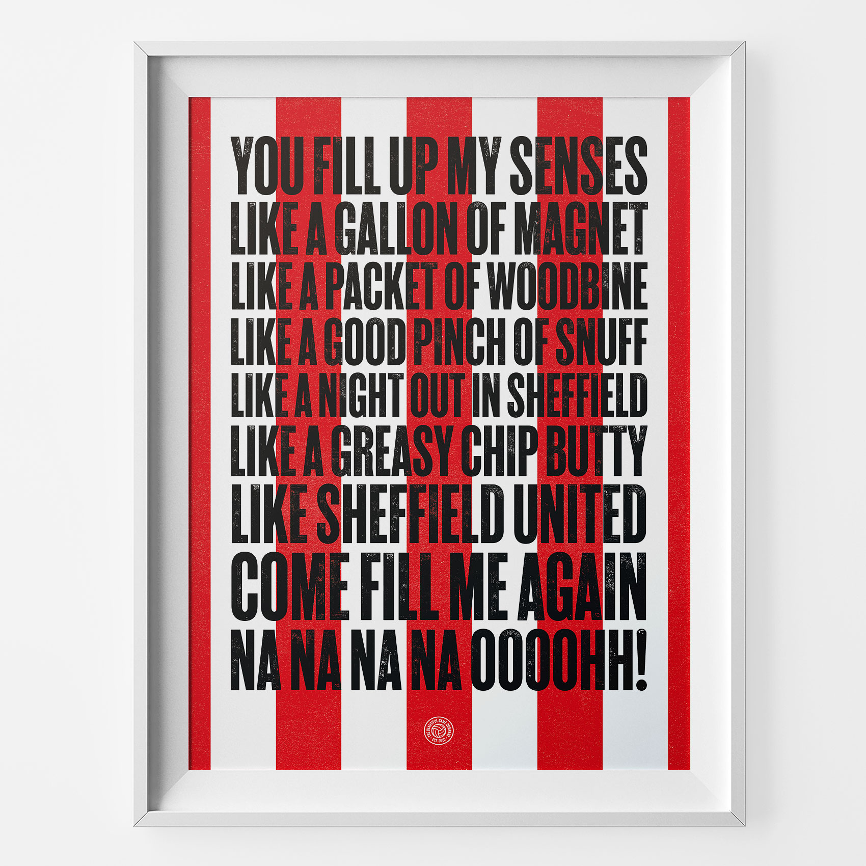 Sheffield United Greasy Chip Butty Football Song Print