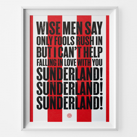 Sunderland Fools Football Song Print