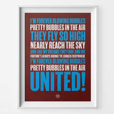 West Ham United Blowing Bubbles Football Song Print