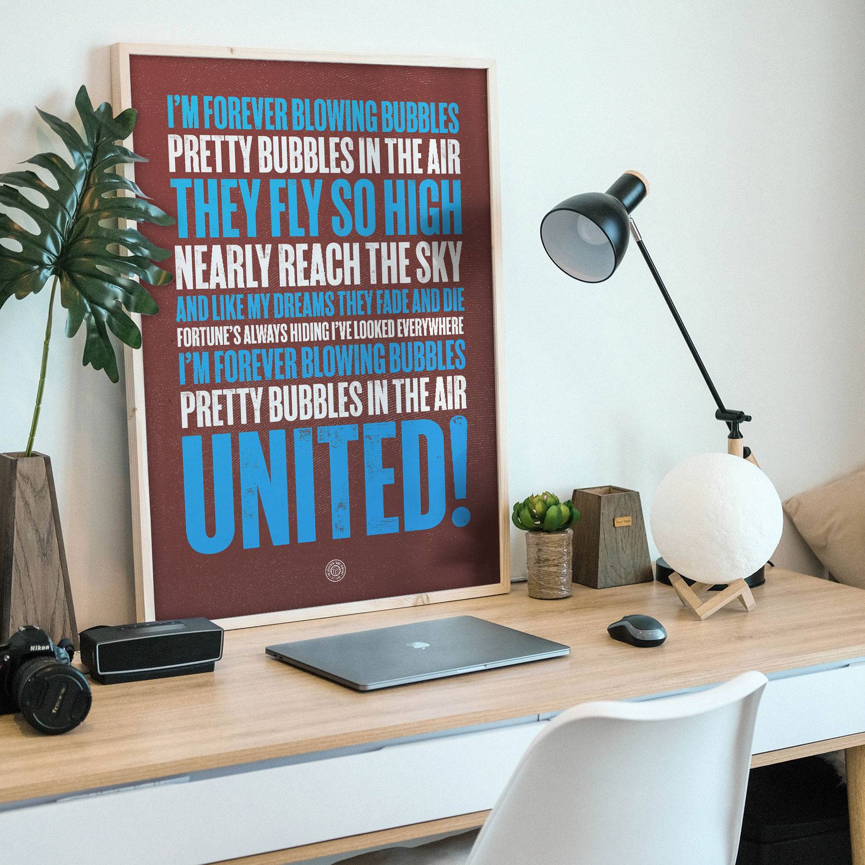 West Ham United Blowing Bubbles Football Song Print