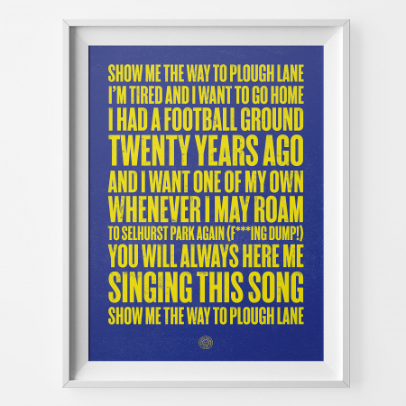 Wimbledon Show Me The Way Football Song Print