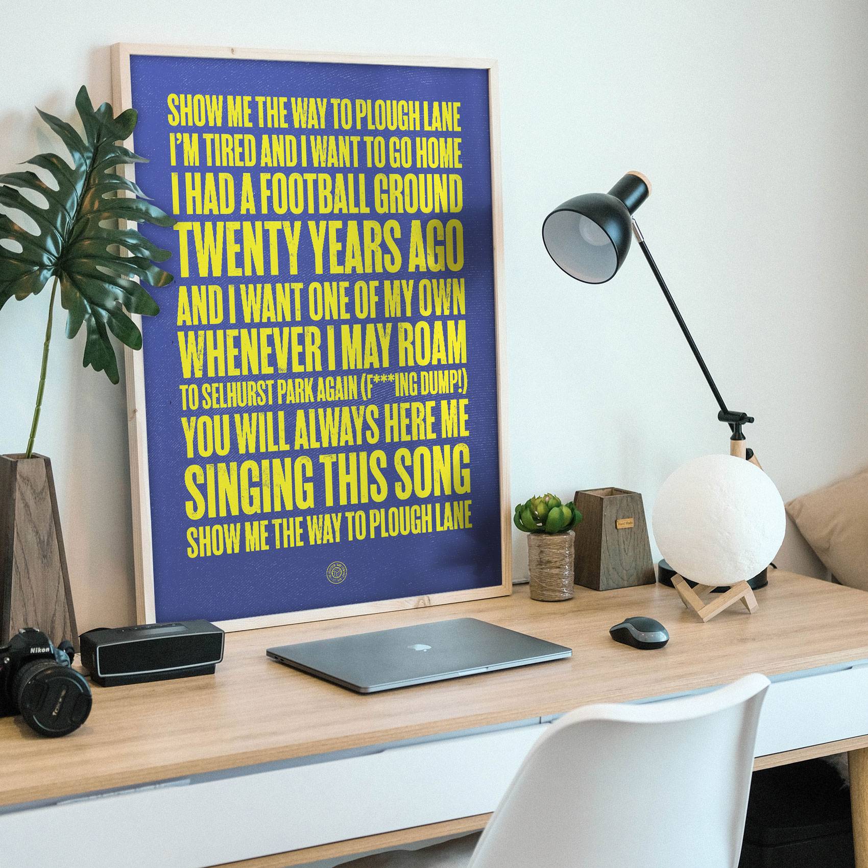 Wimbledon Show Me The Way Football Song Print