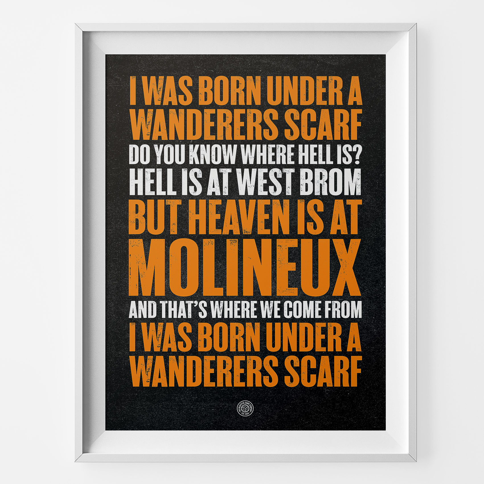 Wolverhampton Wanderers Scarf Football Song Print