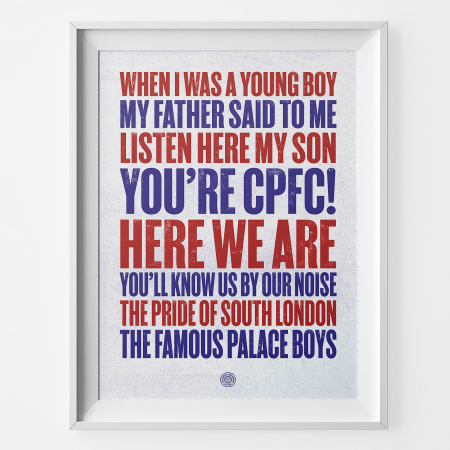 Crystal Palace Young Boy Football Song Print