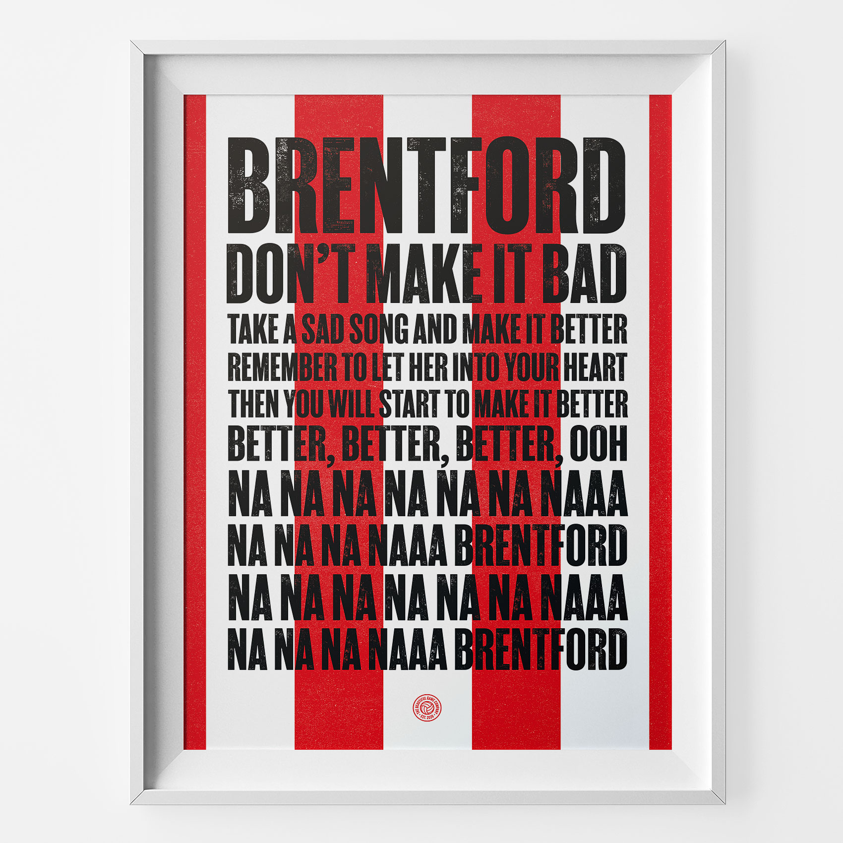 Brentford Hey Brentford Football Song Print