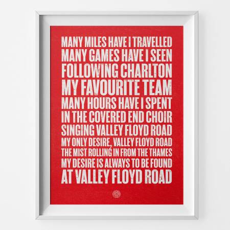 Charlton Valley Floyd Road Football Song Print