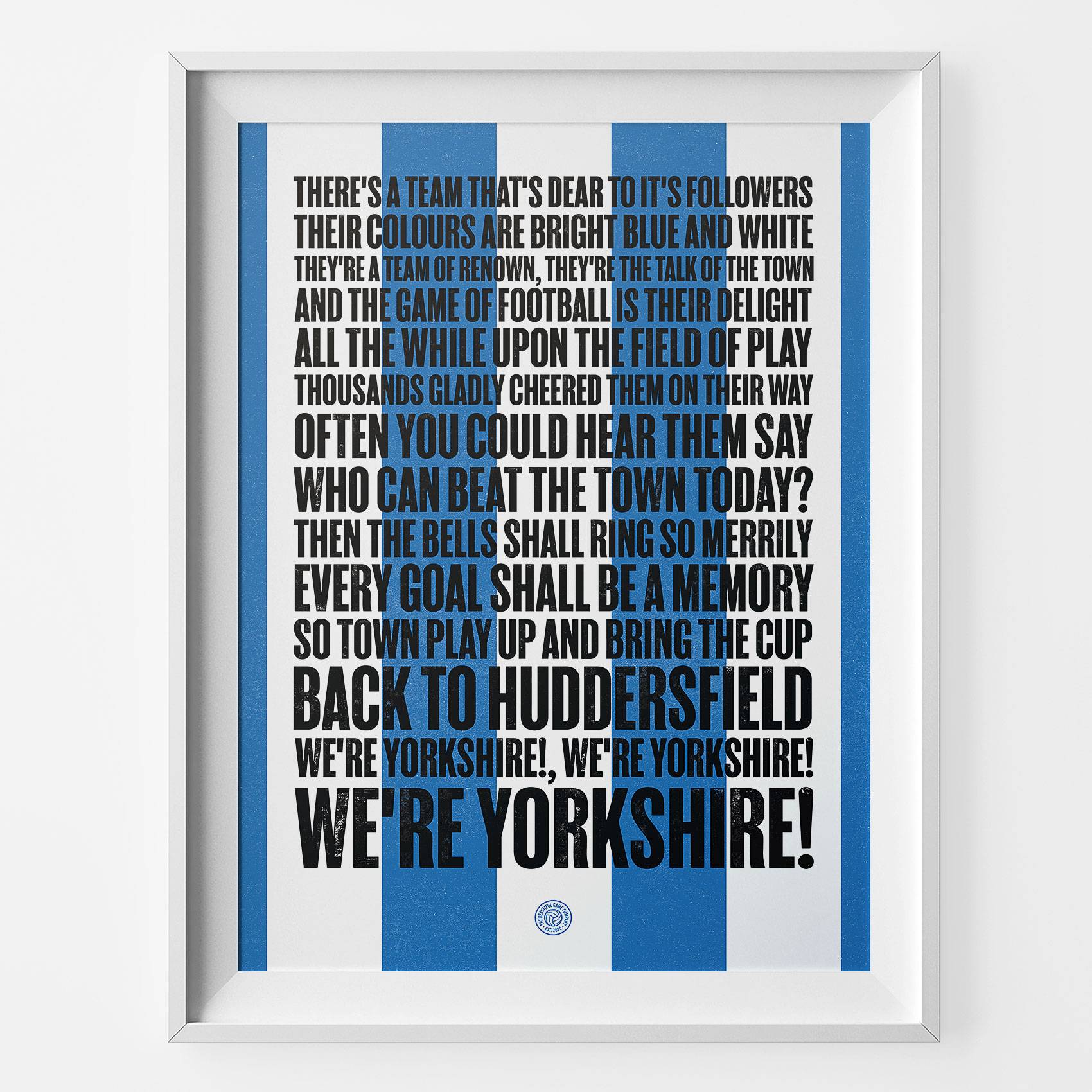 Huddersfield Were Yorkshire Football Song Print