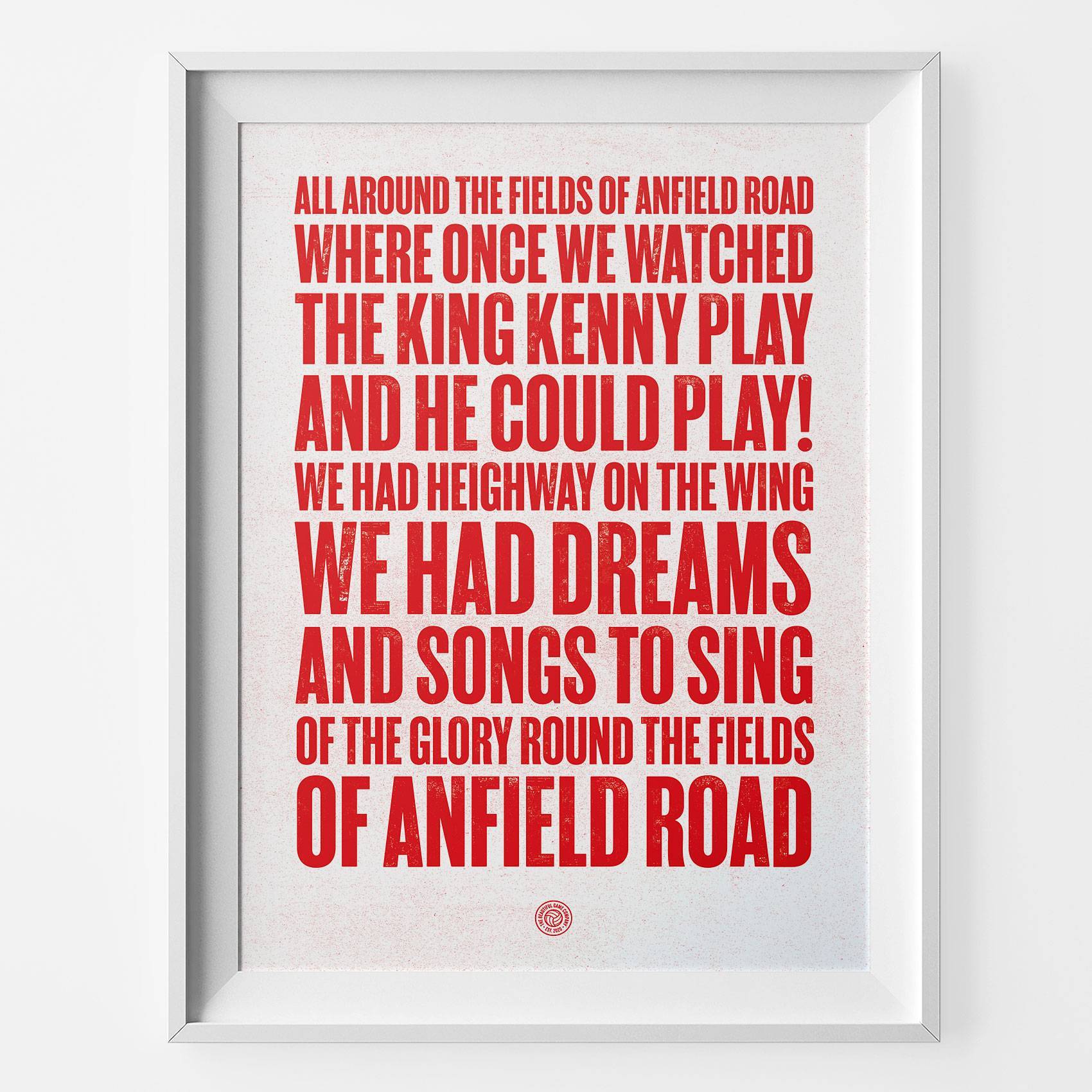 Liverpool Anfield Road Football Song Print