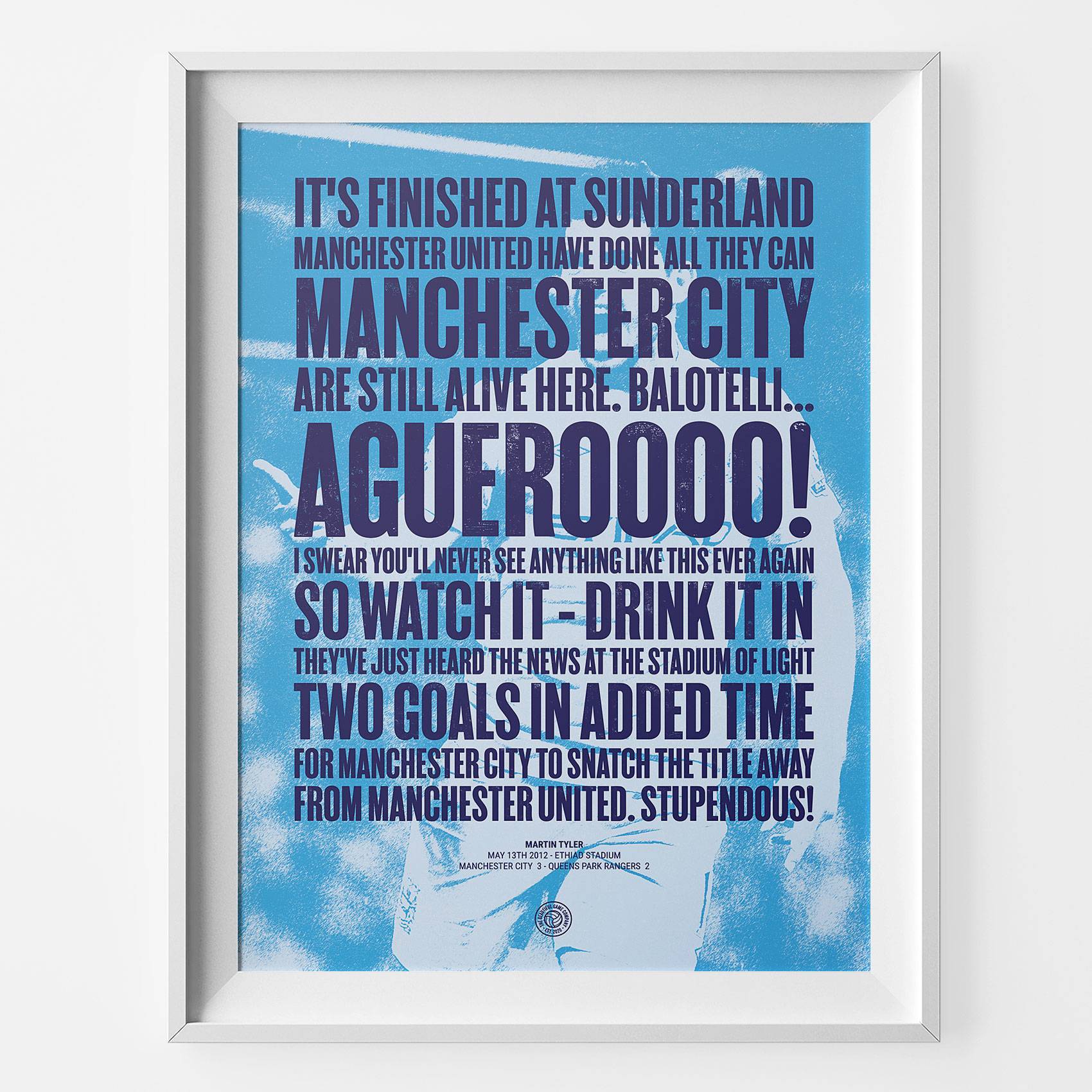 Manchester City Agueroooo Football Song Print