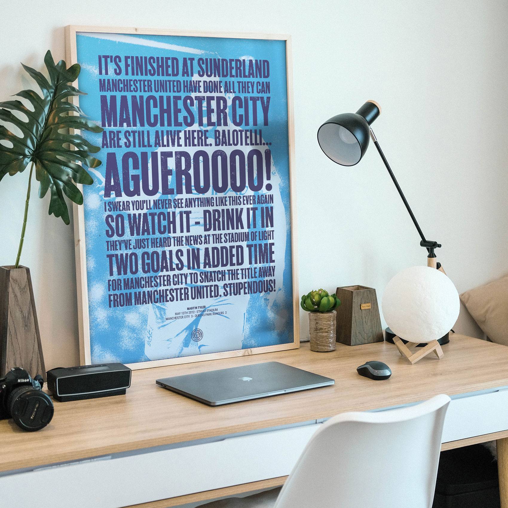 Manchester City Agueroooo Football Song Print