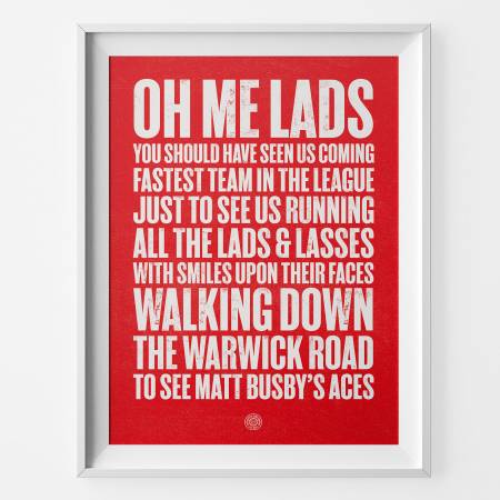 Manchester United Busbys Football Song Print