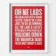 Manchester United Busbys Football Song Print