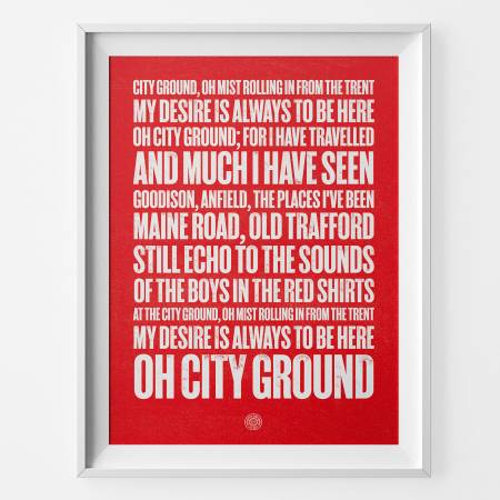 Nottingham Forest City Ground Football Song Print