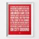 Nottingham Forest City Ground Football Song Print