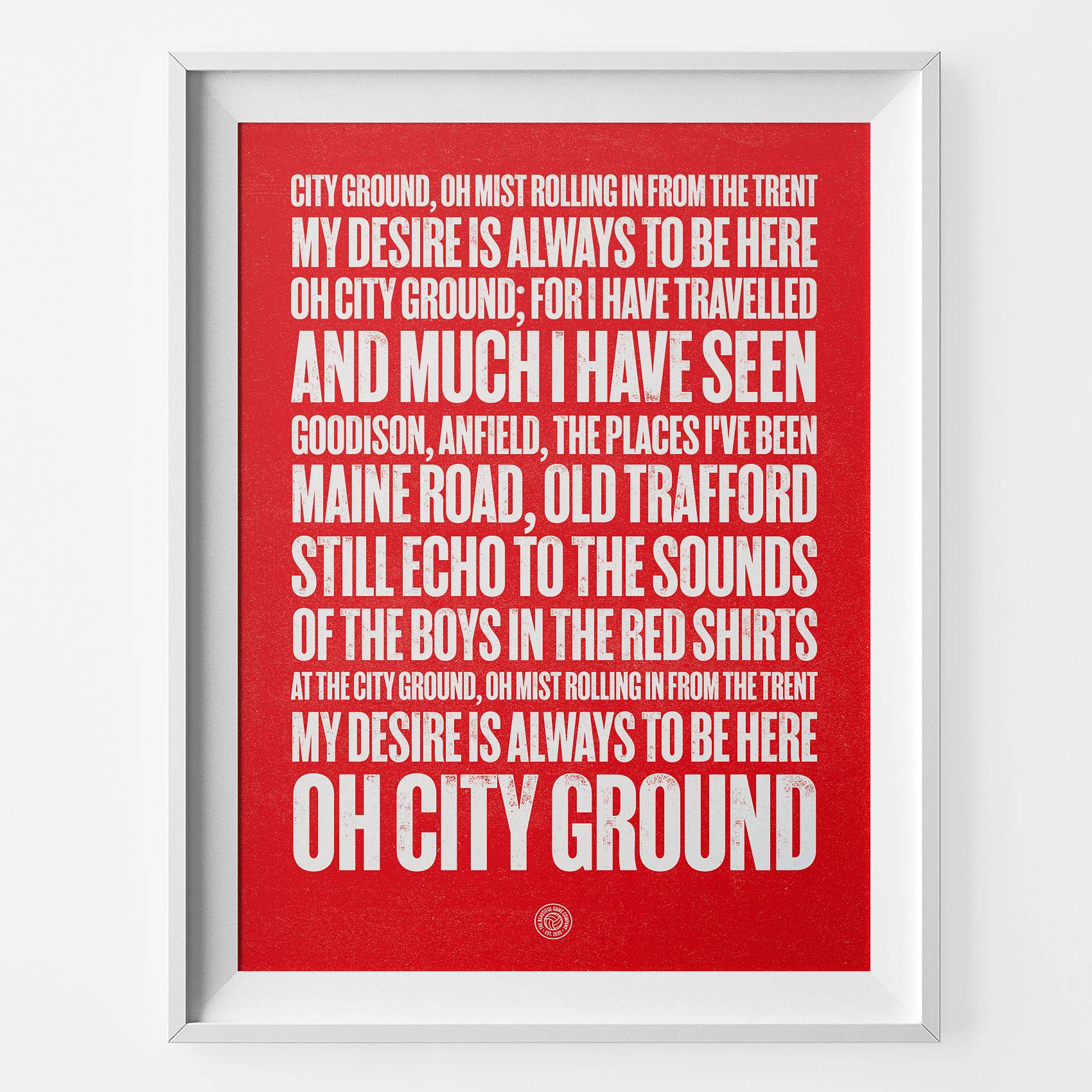 Nottingham Forest City Ground Football Song Print