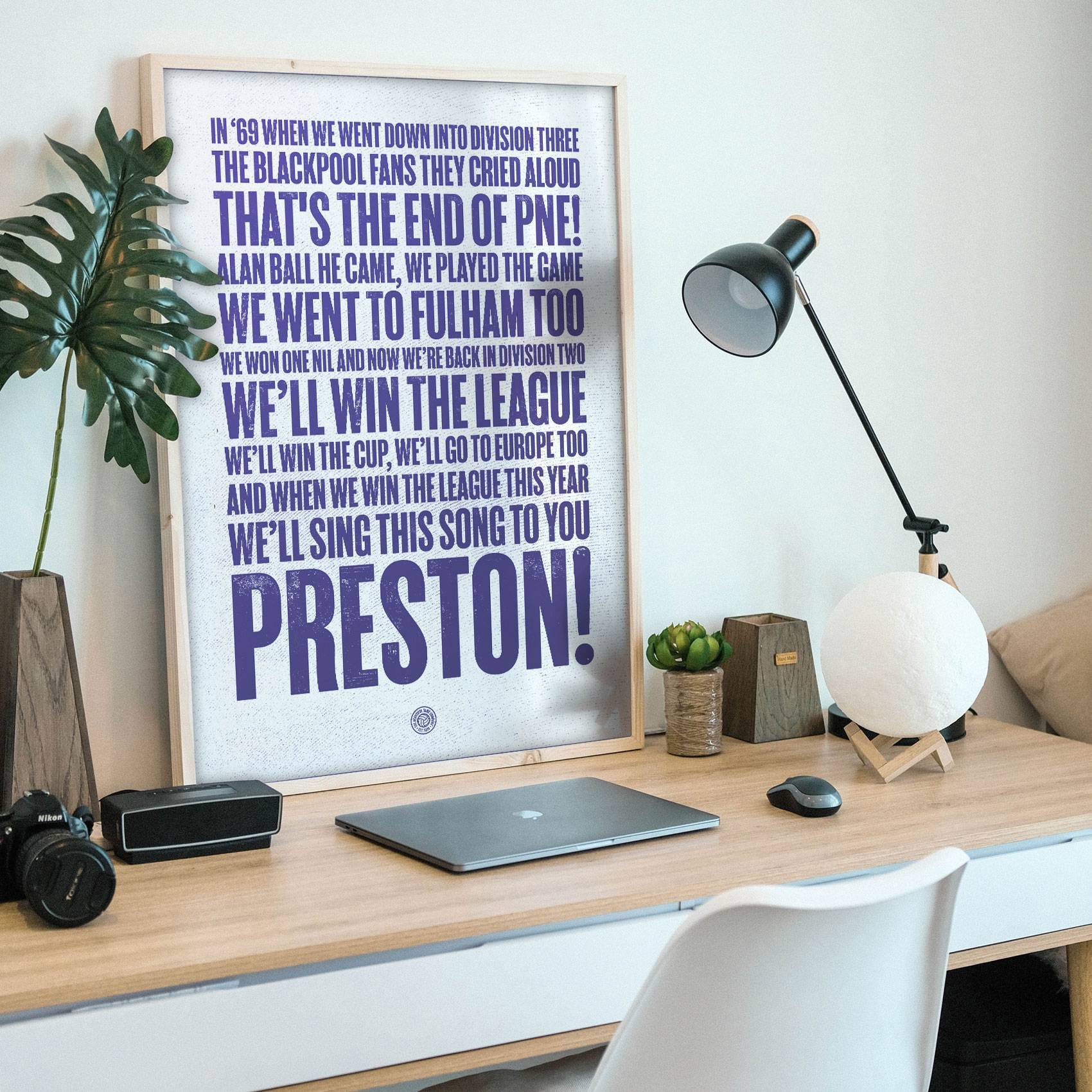 Preston north End In 69 Football Song Print