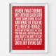 Rotherham When I Was Young Football Song Print