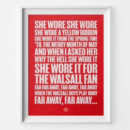 Walsall Ribbon Football Song Print