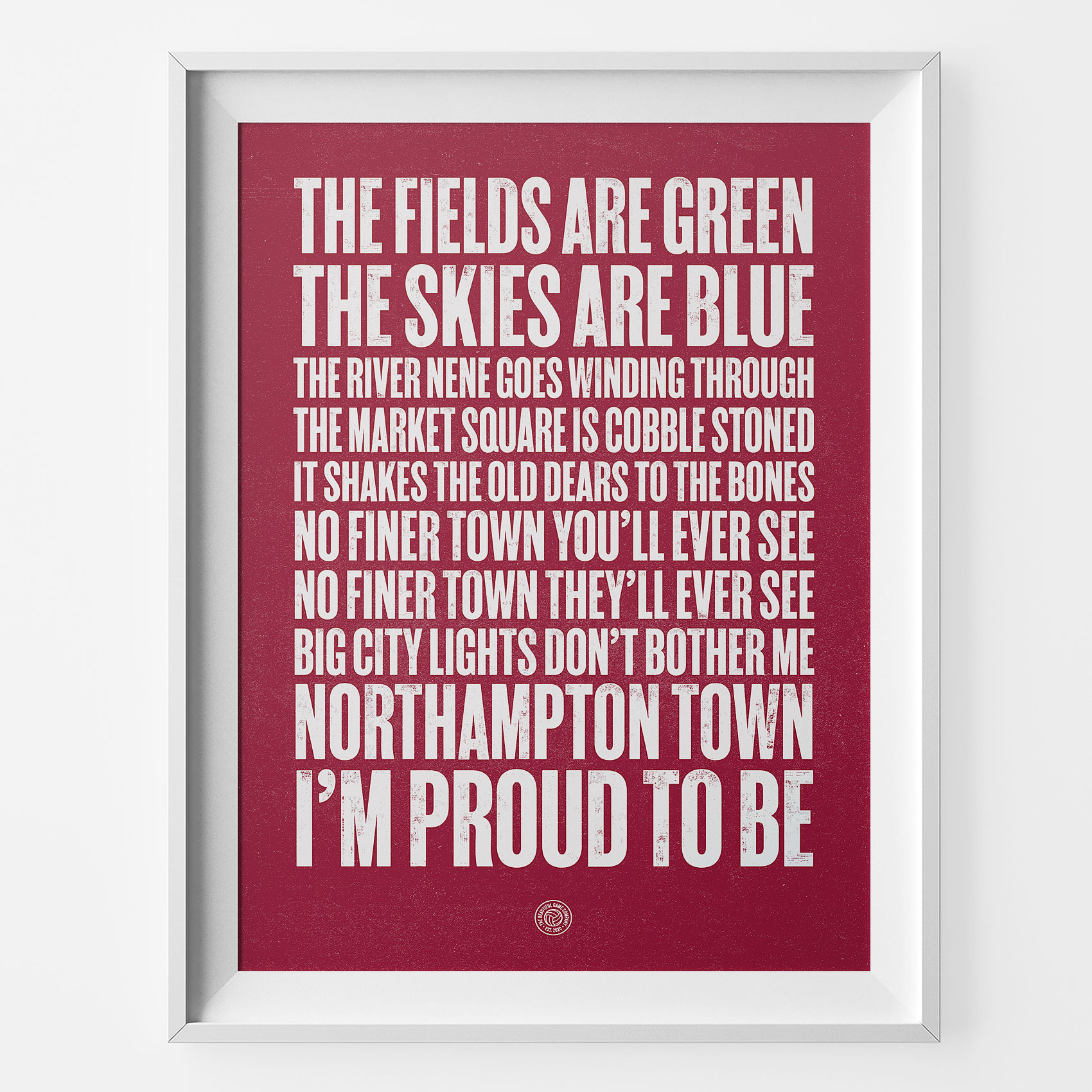 Northampton Fields Are Green Football Song Print