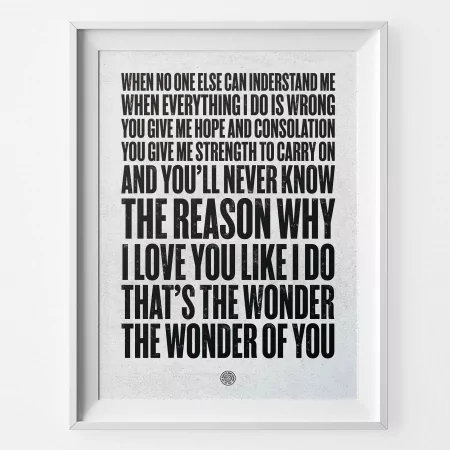 Port Vale Wonder of You Football Song Print