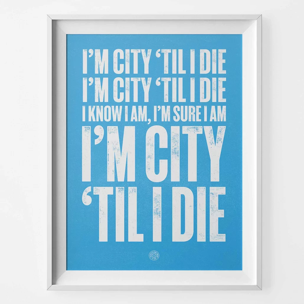 Manchester City Football Song Print