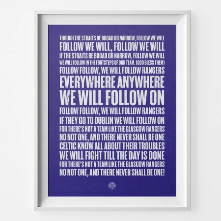 Rangers Follow Follow Football Song Print