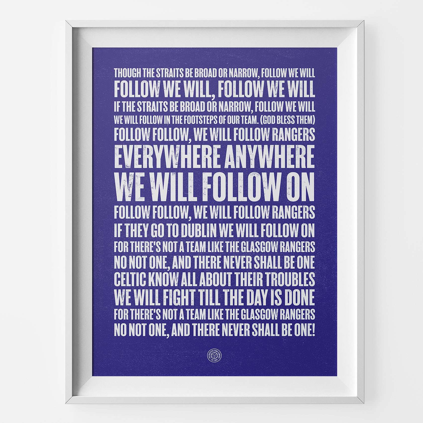 Rangers Follow Follow Football Song Print